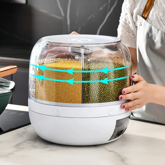 Rotating Food Dispenser Grain Storage Container - Picture 7 of 9